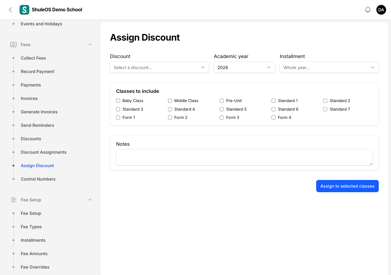 Assign Discount