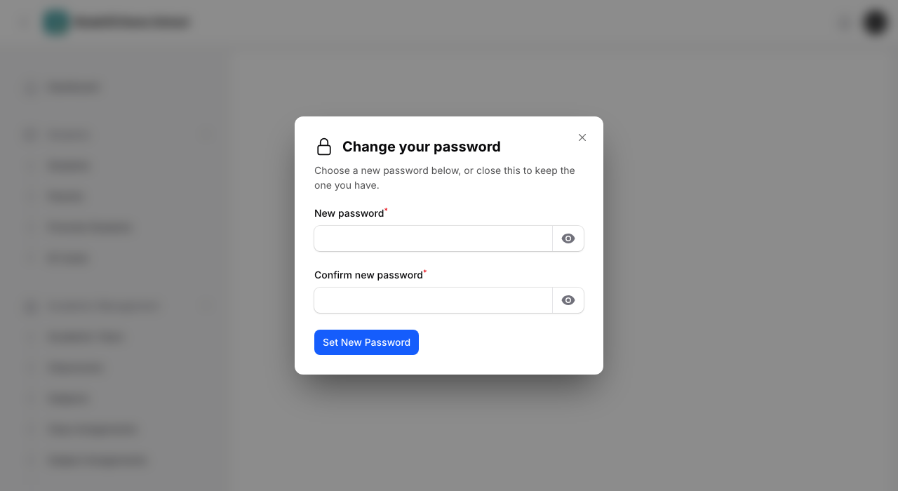 Choosing a new password