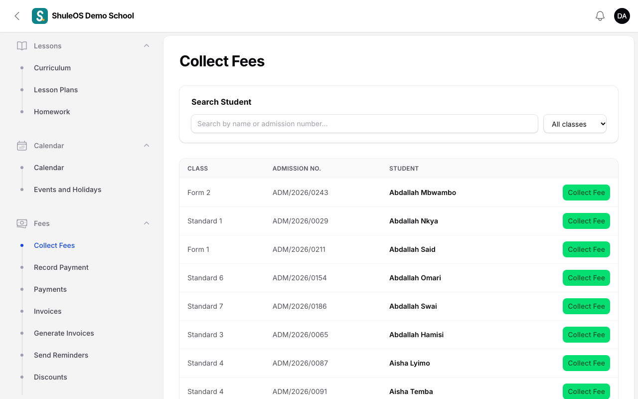 Collect Fees