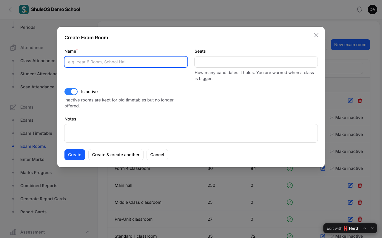 The new exam room form