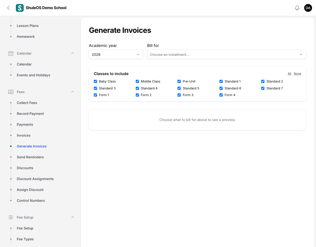 Generate Invoices