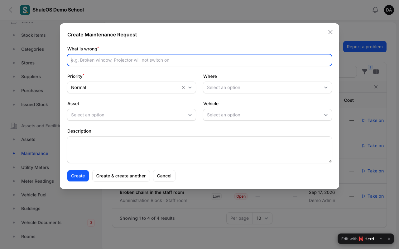 Reporting a problem