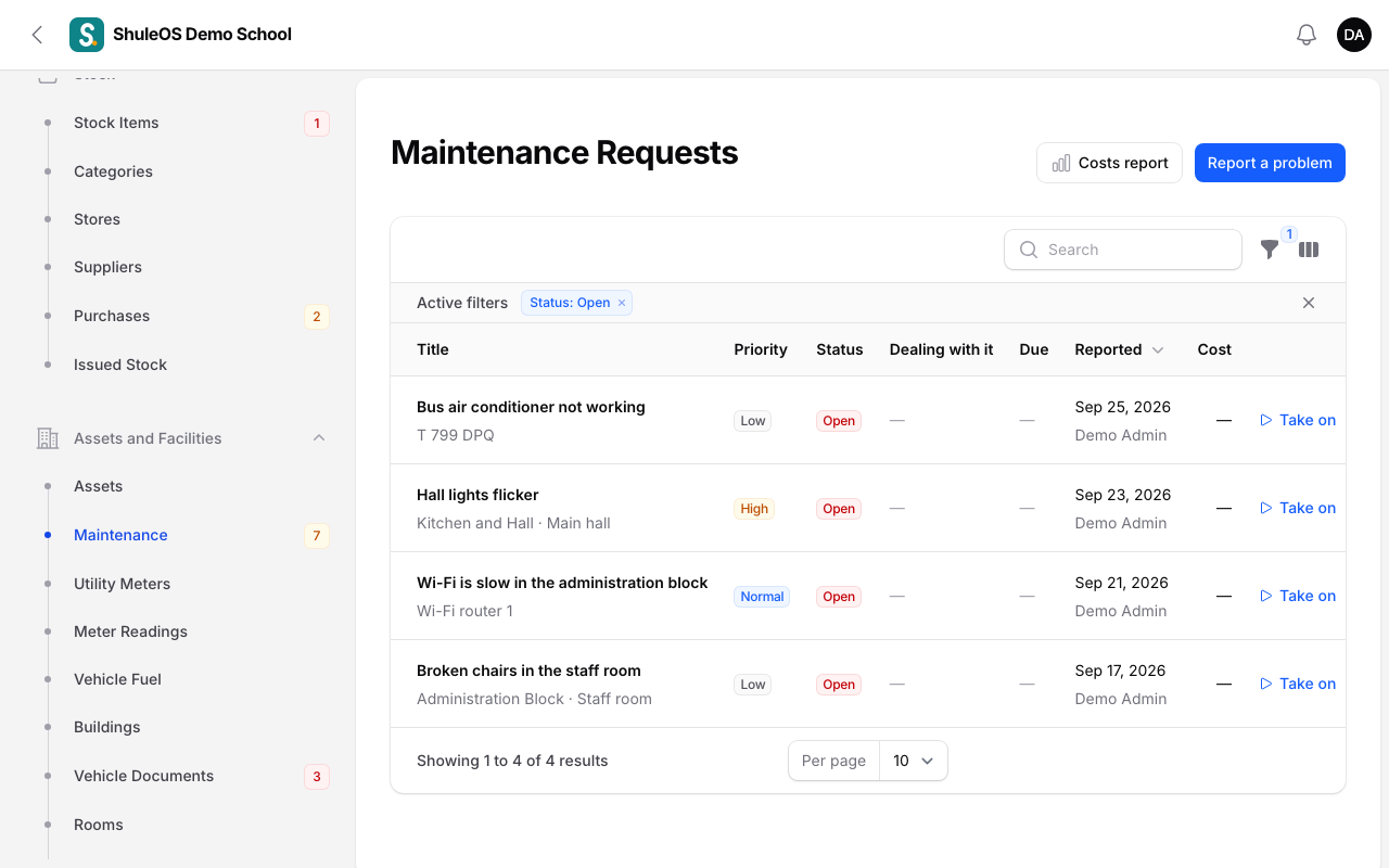Maintenance Requests