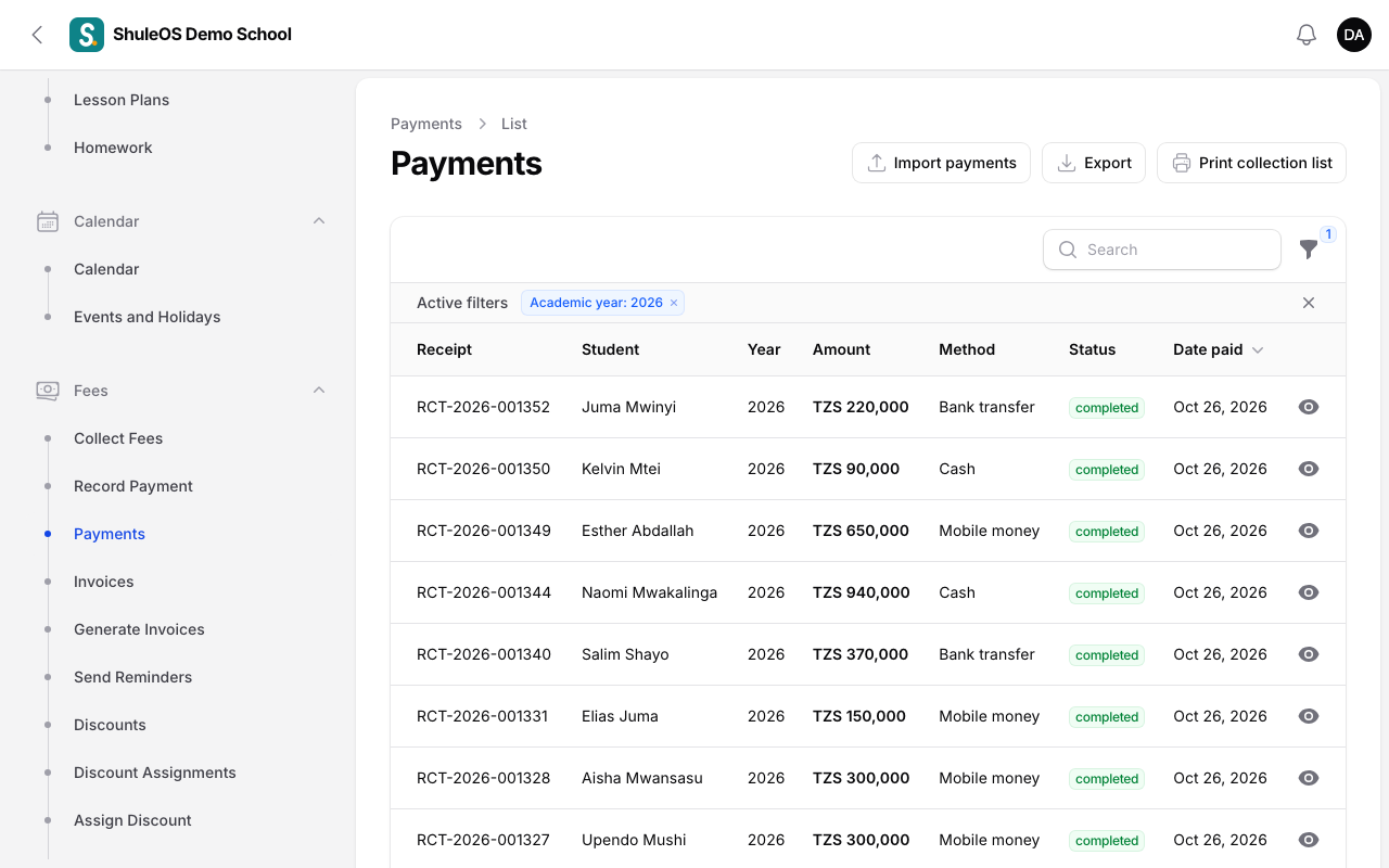 Payments